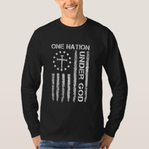 Camiseta 4 de julio Patriótico Cristiano Tee One Nation Und