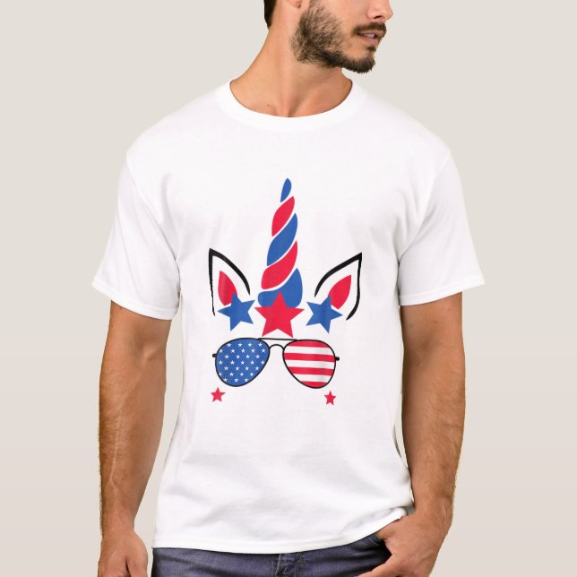 Camiseta 4 De Julio Patriótico De La Bandera Estadounidense (Anverso)