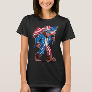 Camiseta 4 De Julio Patriótico Estadounidense Bigfoot Sasqu