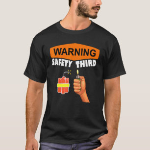 Camiseta 4 De Julio Patriótico Fireworks Aviso De Seguridad