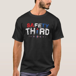 Camiseta 4 De Julio: Patriótico Fireworks Safety Third