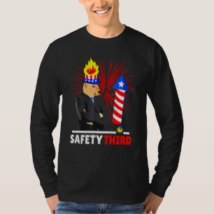 Camiseta 4 De Julio Patriótico Fireworks Safety Third Cheem