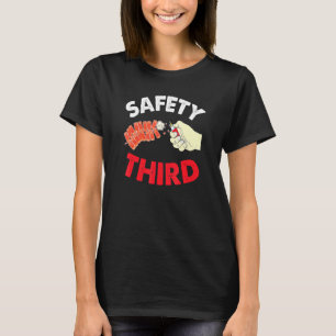 Camiseta 4 De Julio Patriótico Fireworks Safety Third Firec