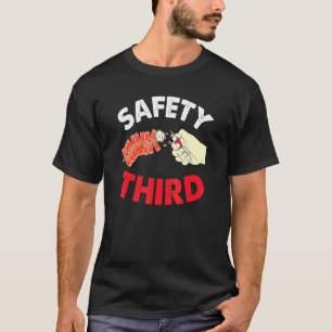 Camiseta 4 De Julio Patriótico Fireworks Safety Third Firec