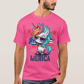Camiseta 4 de julio Patriótico Unicornio Merica