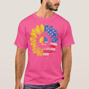 Camiseta 4 de julio, Peace Sunflower American Freedom USA