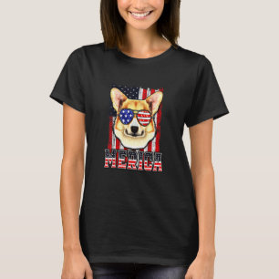 Camiseta 4 De Julio Perro Bandera Patriótica Corgi