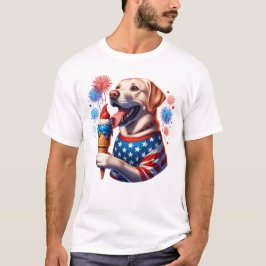 Camiseta 4 de julio Perro con crema de hielo