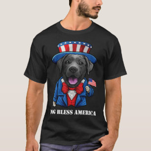 Camiseta 4 De Julio, Perro Del Laboratorio Negro Activo