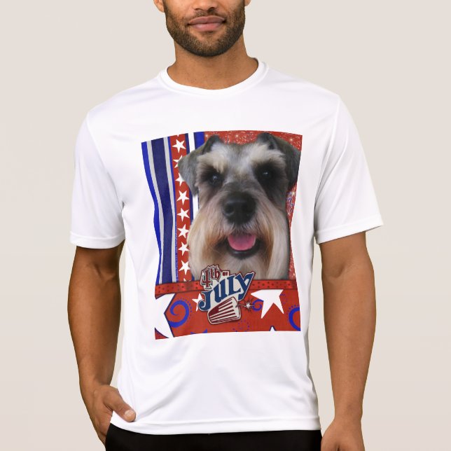 Camiseta 4 de julio petardo - Schnauzer (Anverso)