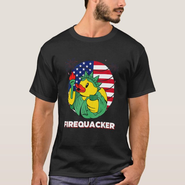 Camiseta 4 De Julio Pie Patriótica De Pato De Caucho De Eeu (Anverso)