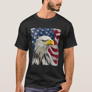 Camiseta 4 de julio Pintando el águila calva Bandera estado