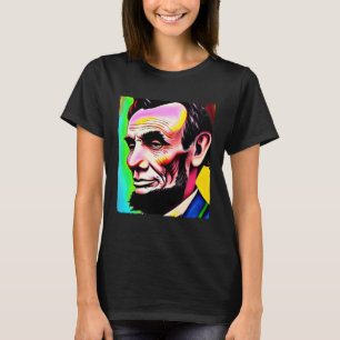 Camiseta 4 de julio Pintura de arte de Abraham Lincoln