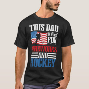 Camiseta 4 De Julio Pirotécnico De Hockey Usa Flag Father'