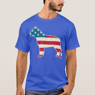 Camiseta 4 de julio Pit Bull Terrier Dog Bandera Americana