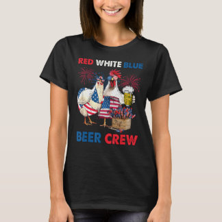 Camiseta 4 De Julio Pollito De Cerveza Azul Rojo Usa F