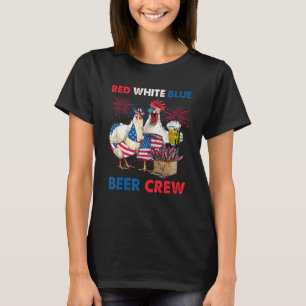 Camiseta 4 De Julio Pollito De Cerveza Azul Rojo Usa F