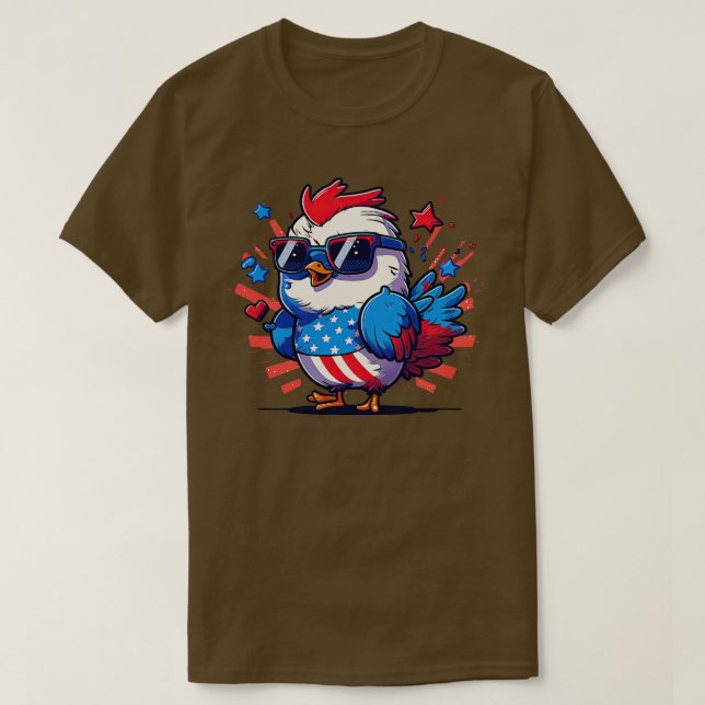Camiseta 4 de julio Pollo (Diseño del anverso)