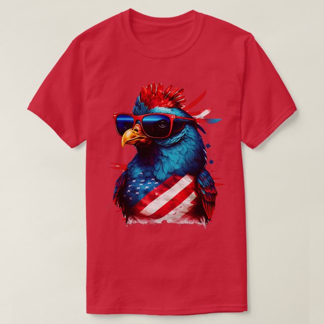 Camiseta 4 de julio Pollo 3 (Diseño del anverso)
