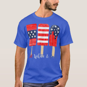 Camiseta 4 de julio Popsicle Bandera estadounidense y blanc