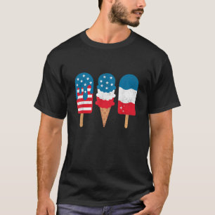 Camiseta 4 De Julio Popsicle Bandera Norteamericana Azul Bl
