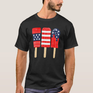 Camiseta 4 De Julio Popsicle Bandera Norteamericana Azul Bl