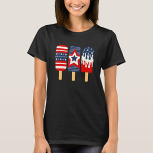 Camiseta 4 De Julio Popsicle Bandera Norteamericana Azul Bl