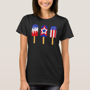 Camiseta 4 De Julio Popsicle Bandera Norteamericana Azul Bl