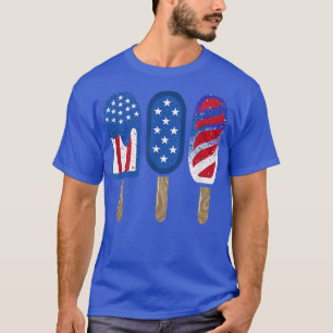 Camiseta 4 de julio Popsicle Bandera Norteamericana Azul Bl