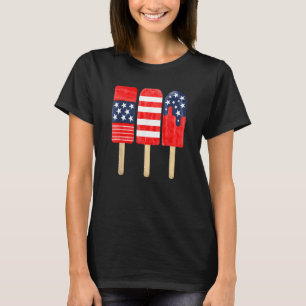 Camiseta 4 De Julio Popsicle Bandera Norteamericana Azul Bl
