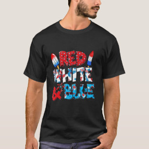 Camiseta 4 De Julio Popsicle Bandera Norteamericana Azul Bl