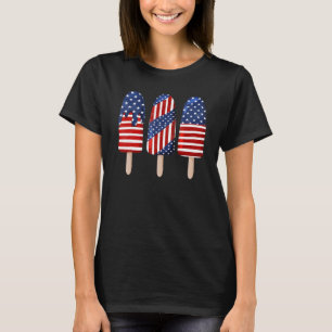 Camiseta 4 De Julio Popsicle Bandera Norteamericana Azul Bl