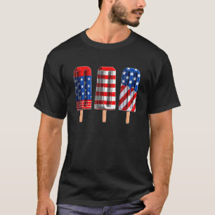 Camiseta 4 De Julio Popsicle Bandera Norteamericana Azul Bl
