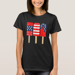 Camiseta 4 de julio Popsicle Bandera Norteamericana Azul Bl