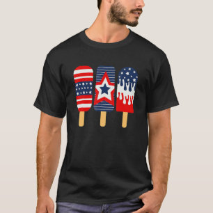 Camiseta 4 De Julio Popsicle Bandera Norteamericana Azul Bl
