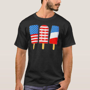 Camiseta 4 De Julio Popsicle Bandera Norteamericana Azul Bl