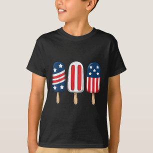 Camiseta 4 De Julio Popsicle Bandera Patriótica Estadounide