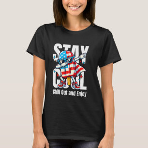 Camiseta 4 De Julio Popsicle Dabbing Patriótico Estadounide