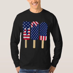 Camiseta 4 De Julio Popsicle Patriotic American Flag Memor