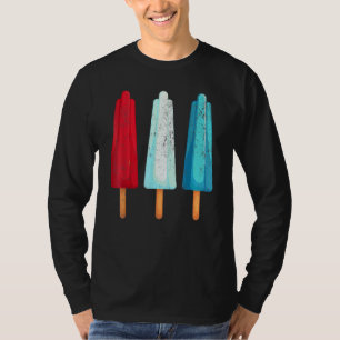 Camiseta 4 De Julio Popsicle Rojo Azul Blanco Estadounidens