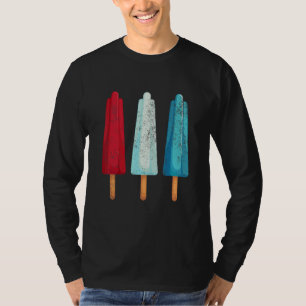 Camiseta 4 De Julio Popsicle Rojo Azul Blanco Estadounidens