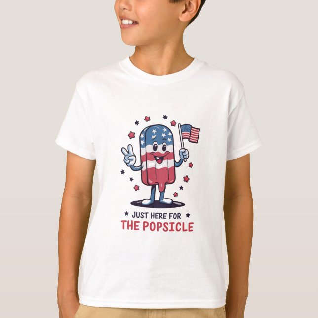 Camiseta 4 De Julio Por El Patriótico Popsicle (Anverso)
