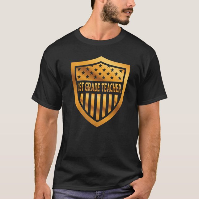 Camiseta 4 De Julio Primer Grado Docente Usa Fla (Anverso)