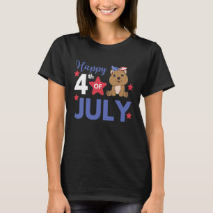 Camiseta 4 De Julio Quokka Estadounidense Para Niños Cute U