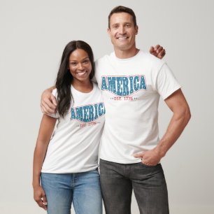 CAMISETA 4 DE JULIO RETRO GROOVY AMÉRICA EST. 1776