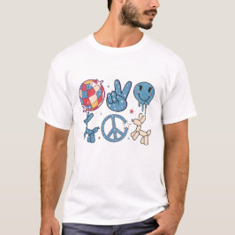 CAMISETA 4 DE JULIO RETRO GROOVY HIPPIE TYPOGRAPHY