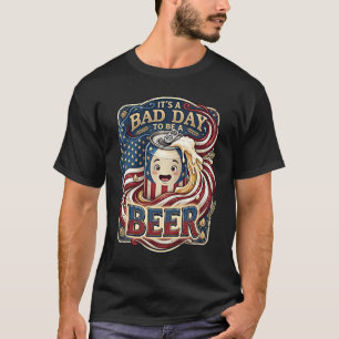 Camiseta 4 De Julio Retro Mal Día Para Ser Una Cerveza Band