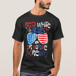 Camiseta 4 De Julio Rojo Blanco Azul Enfermera De Urgencias