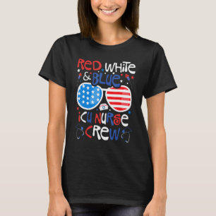 Camiseta 4 De Julio Rojo Blanco Azul Icu Enfermera Tripulac