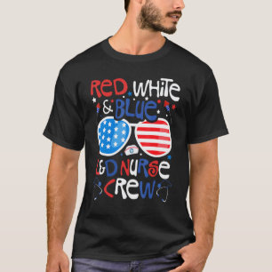 Camiseta 4 De Julio Rojo Blanco Azul L&d Enfermera Tripulac
